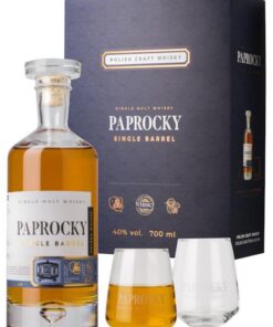 WHISKY PAPROCKY SINGLE BARREL 0,7L + 2 SZKLANKI